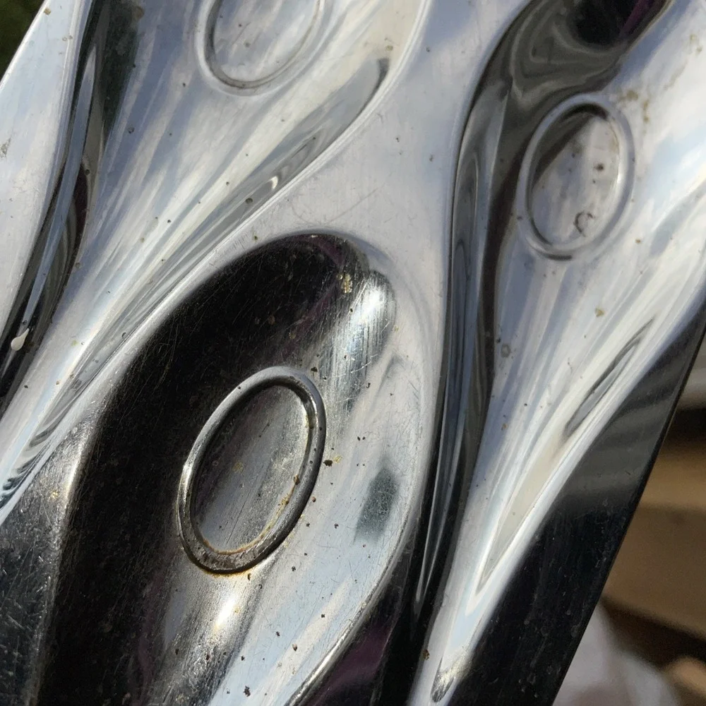 Vintage MCM Metal Chrome Triple Spoon Rest Stove Top Retro